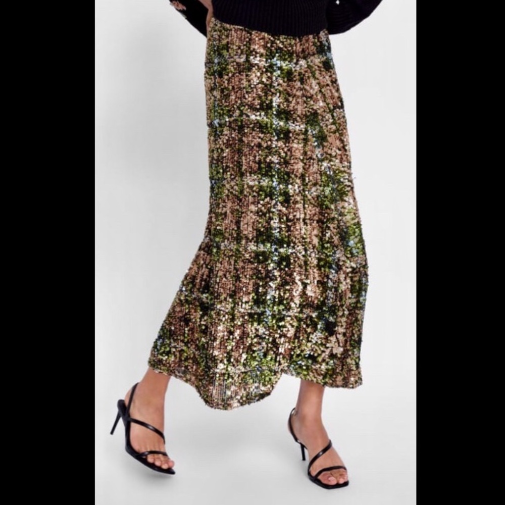 ZARA Limited Edition Sequinned Skirt